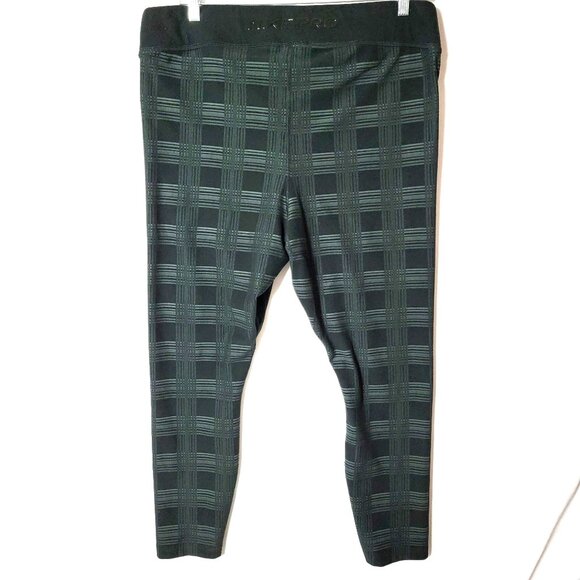 Nike Pro Running Leggings Tights Womens Sz 3X Stretch Black & Grey Plaid Y2K - Picture 1 of 14